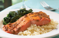 Spiced Salmon with Mustard Sauce