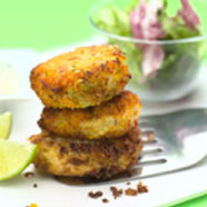 Chilli Salmon Patties with Lime Dressing