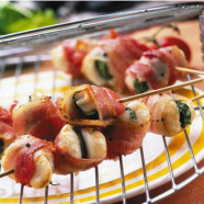 Barbecued Scallops Wrapped in Bacon and Sage