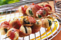 Barbecued Scallops Wrapped in Bacon and Sage